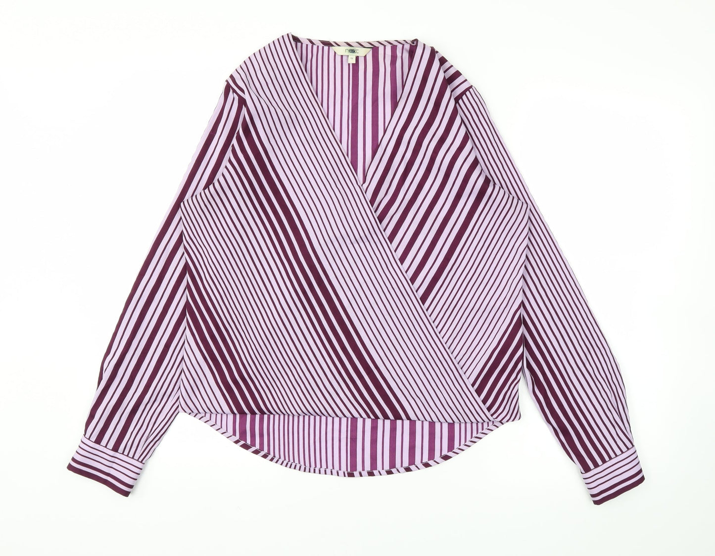 Next  Womens Purple Striped  Basic Blouse Size 12