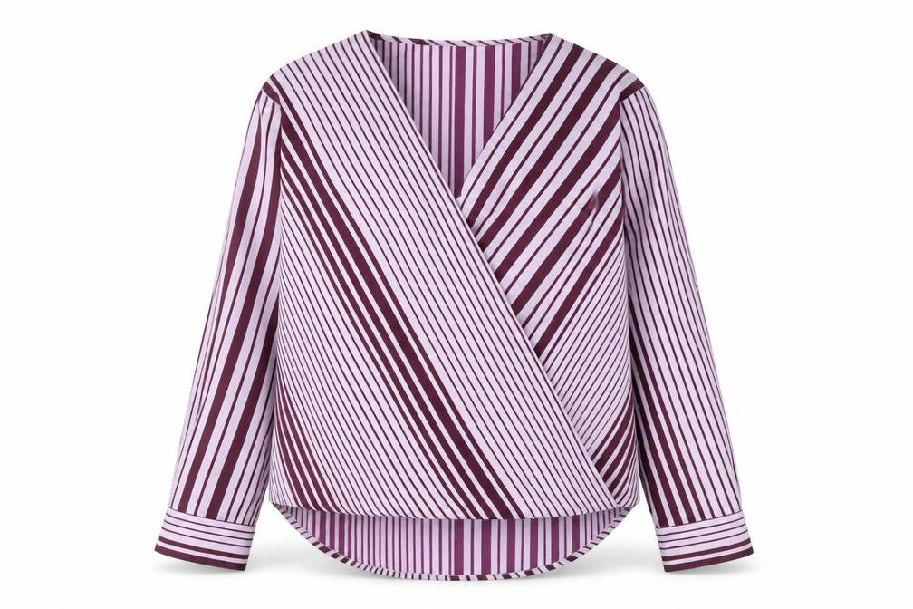 Next  Womens Purple Striped  Basic Blouse Size 12