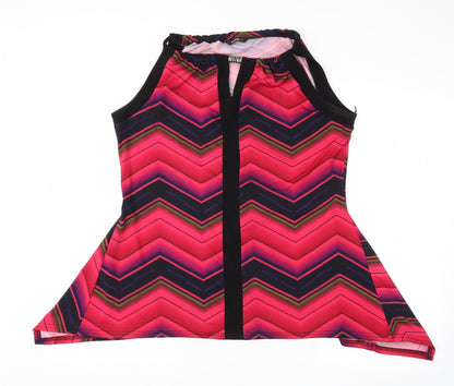 Roman Womens Pink Argyle/Diamond  Basic T-Shirt Size 14