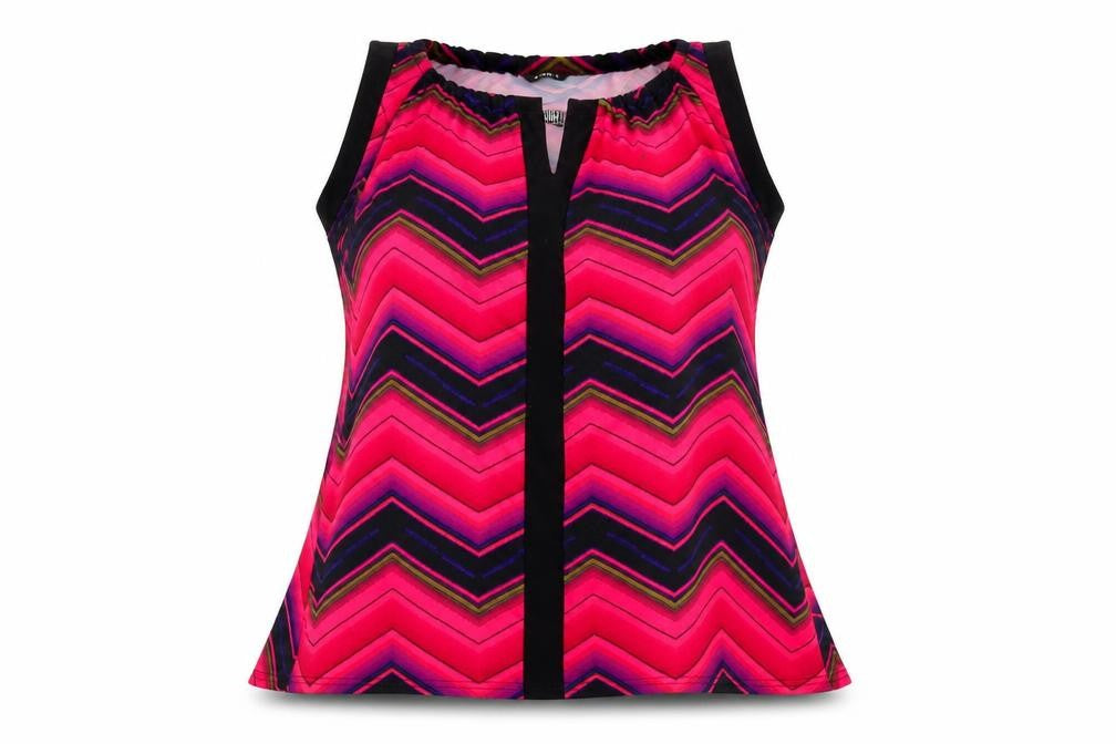 Roman Womens Pink Argyle/Diamond  Basic T-Shirt Size 14