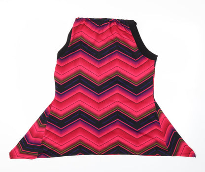 Roman Womens Pink Argyle/Diamond  Basic T-Shirt Size 14
