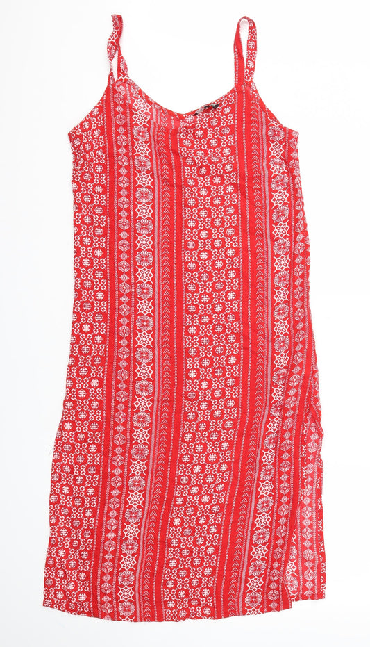 Debehams Womens Red Argyle/Diamond  Fit & Flare  Size 10