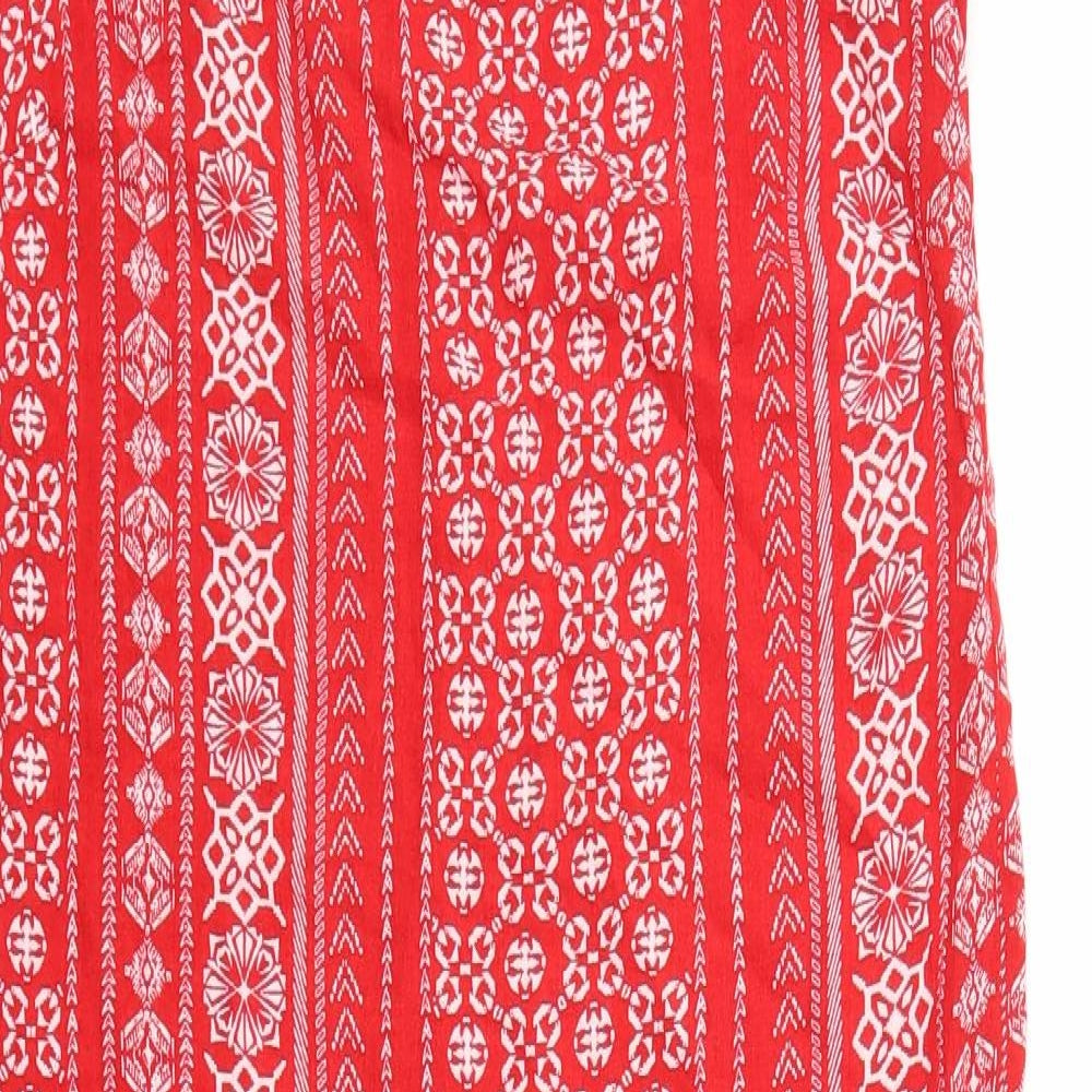 Debehams Womens Red Argyle/Diamond  Fit & Flare  Size 10