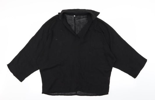 Preworn Womens Black   Basic Blouse Size 2XL