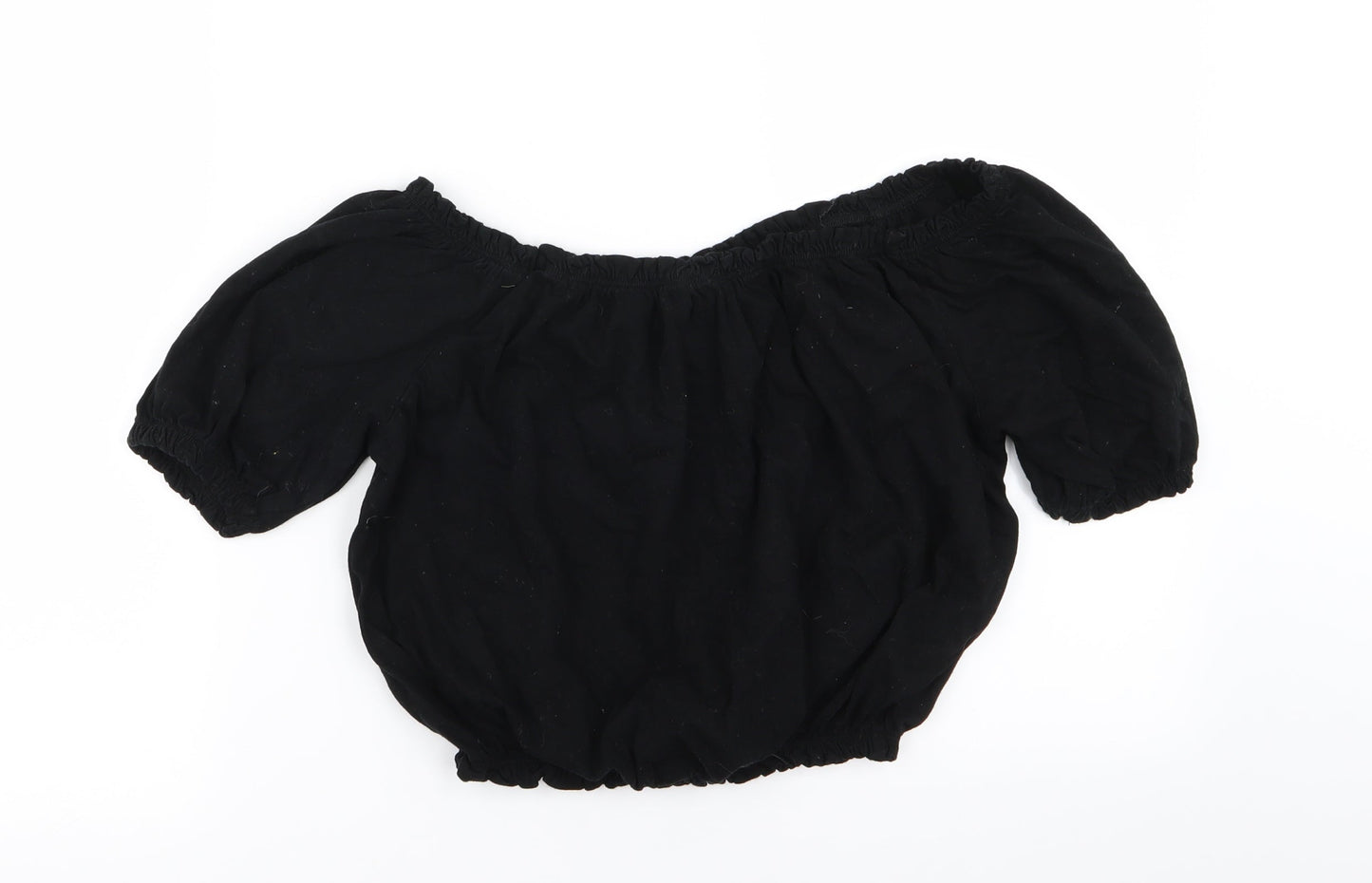 Primark Womens Black   Basic T-Shirt Size 14  - crop