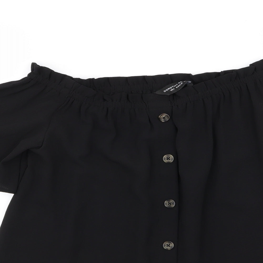 Dorothy Perkins Womens Black   Basic Button-Up Size 8