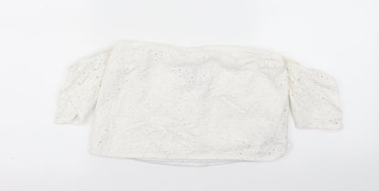 Parisian Womens White   Basic T-Shirt Size 10  - crop