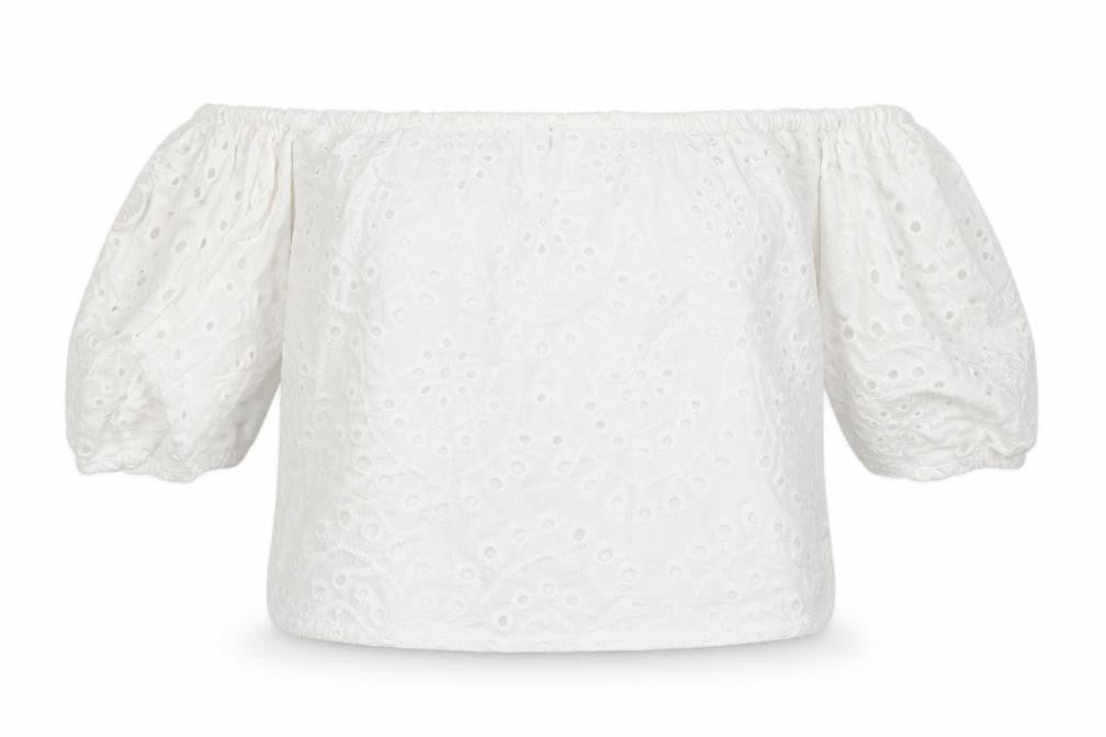 parisian Womens White   Basic T-Shirt Size 10  - crop