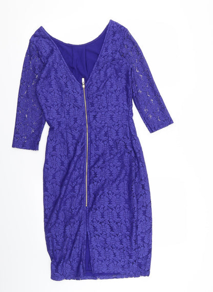 Dorothy Perkins Womens Blue Floral  Bodycon  Size 10