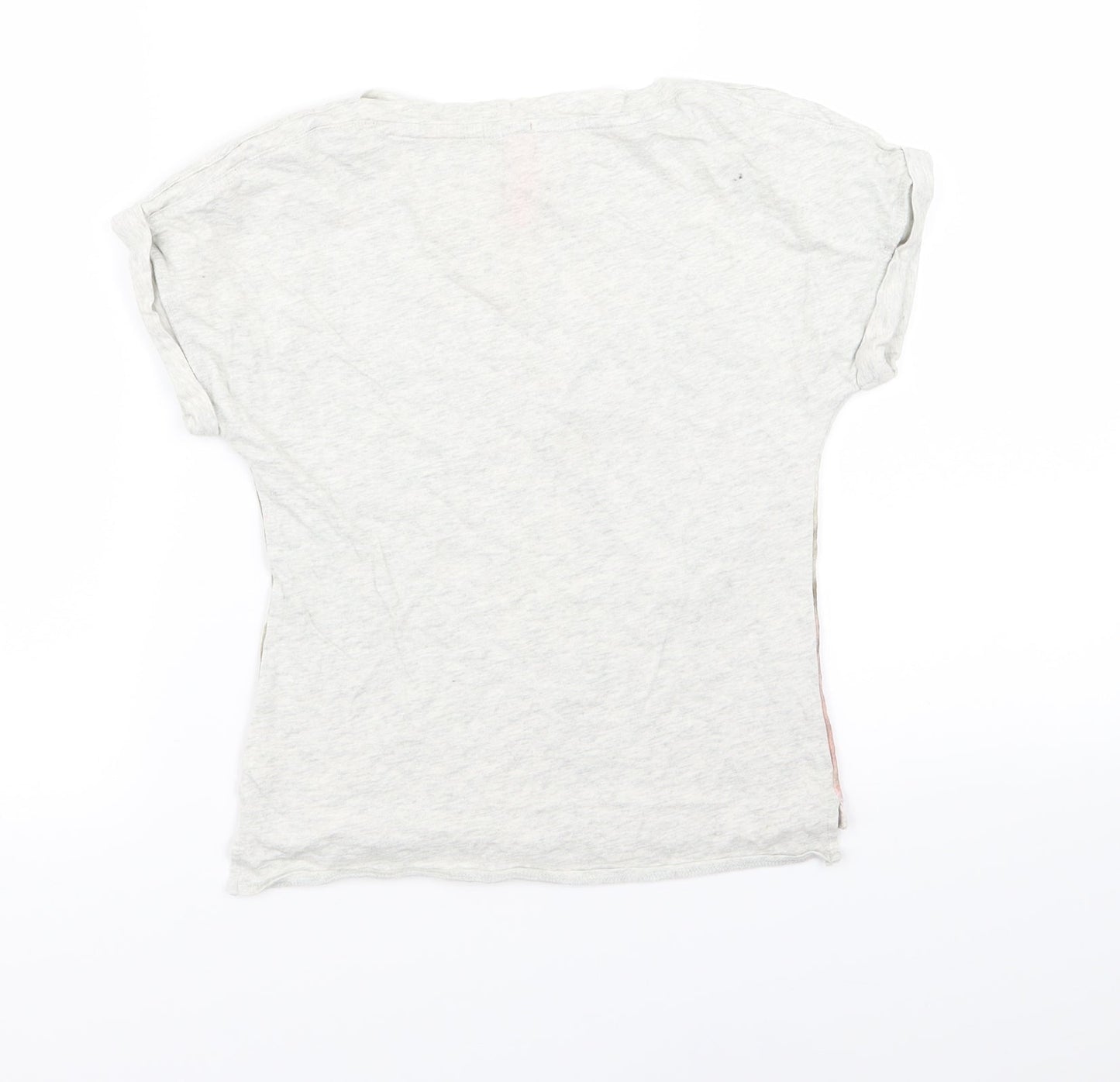 NEXT Girls Grey Floral  Basic T-Shirt Size 7 Years