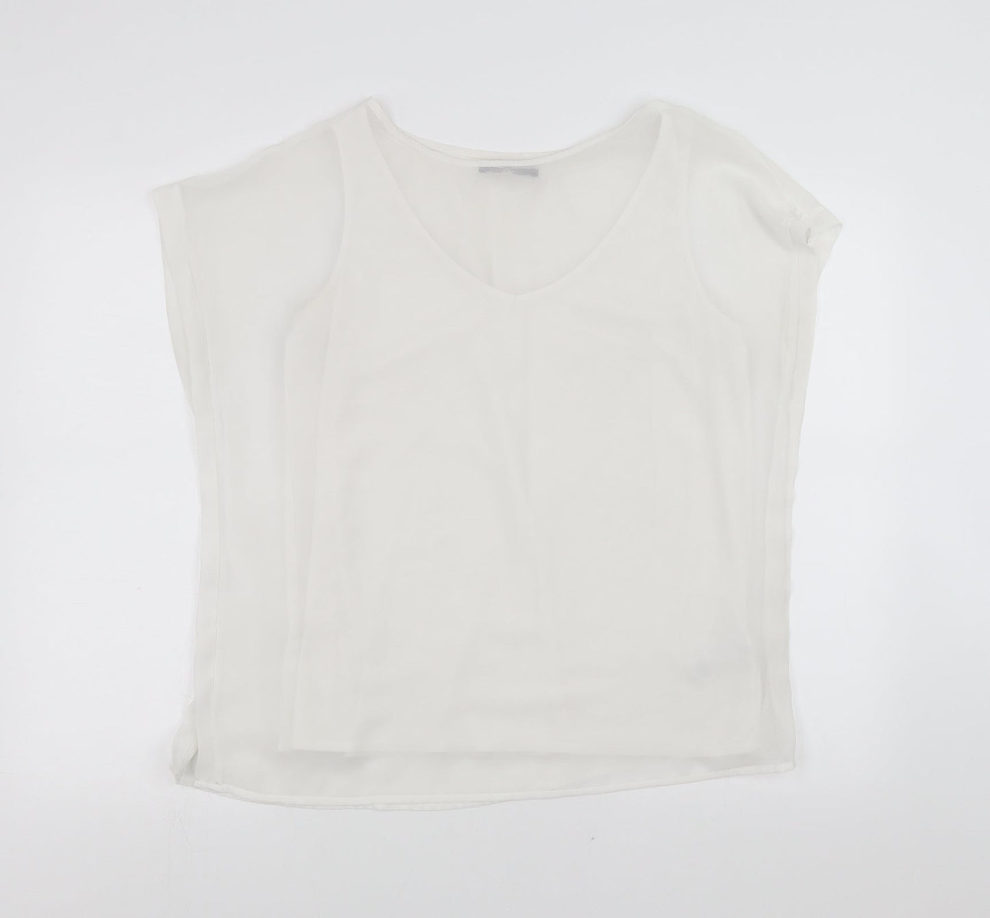 Marks and Spencer Womens White   Basic Blouse Size 14  - tank under blouse