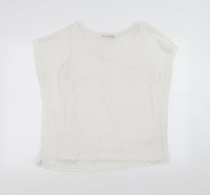 Marks & Spencer Womens White   Basic Blouse Size 14  - tank under blouse