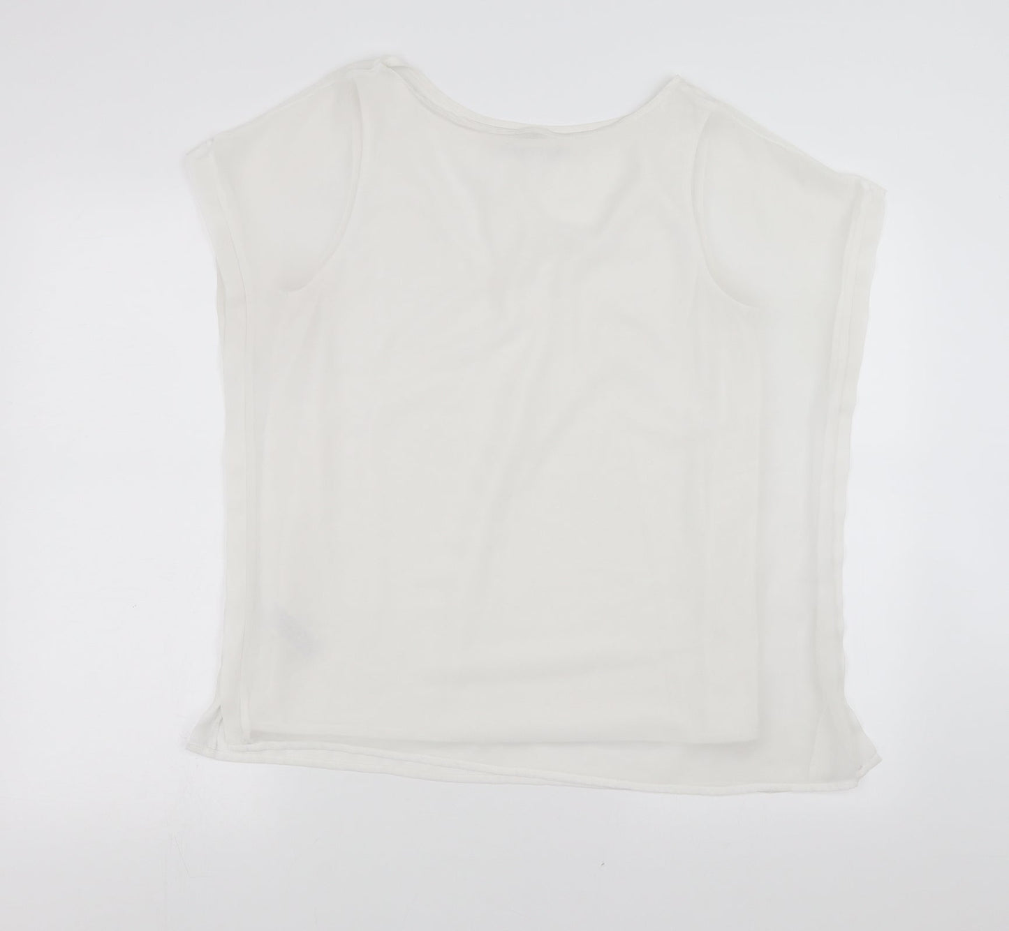 Marks and Spencer Womens White   Basic Blouse Size 14  - tank under blouse