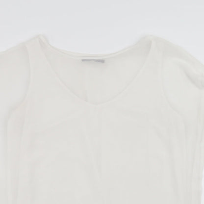 Marks & Spencer Womens White   Basic Blouse Size 14  - tank under blouse