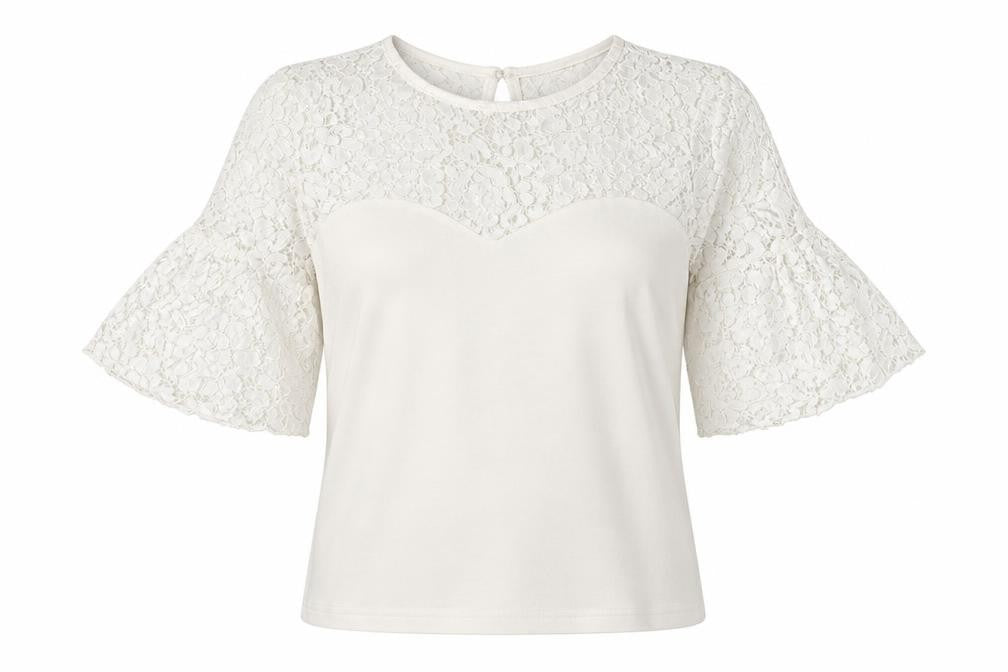 ASOS Womens White   Basic Blouse Size 8  - floral lace detail