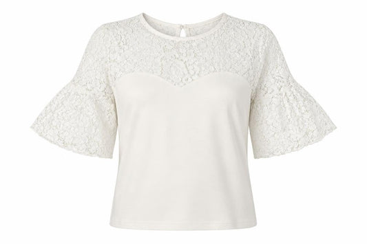 ASOS Womens White   Basic Blouse Size 8  - floral lace detail