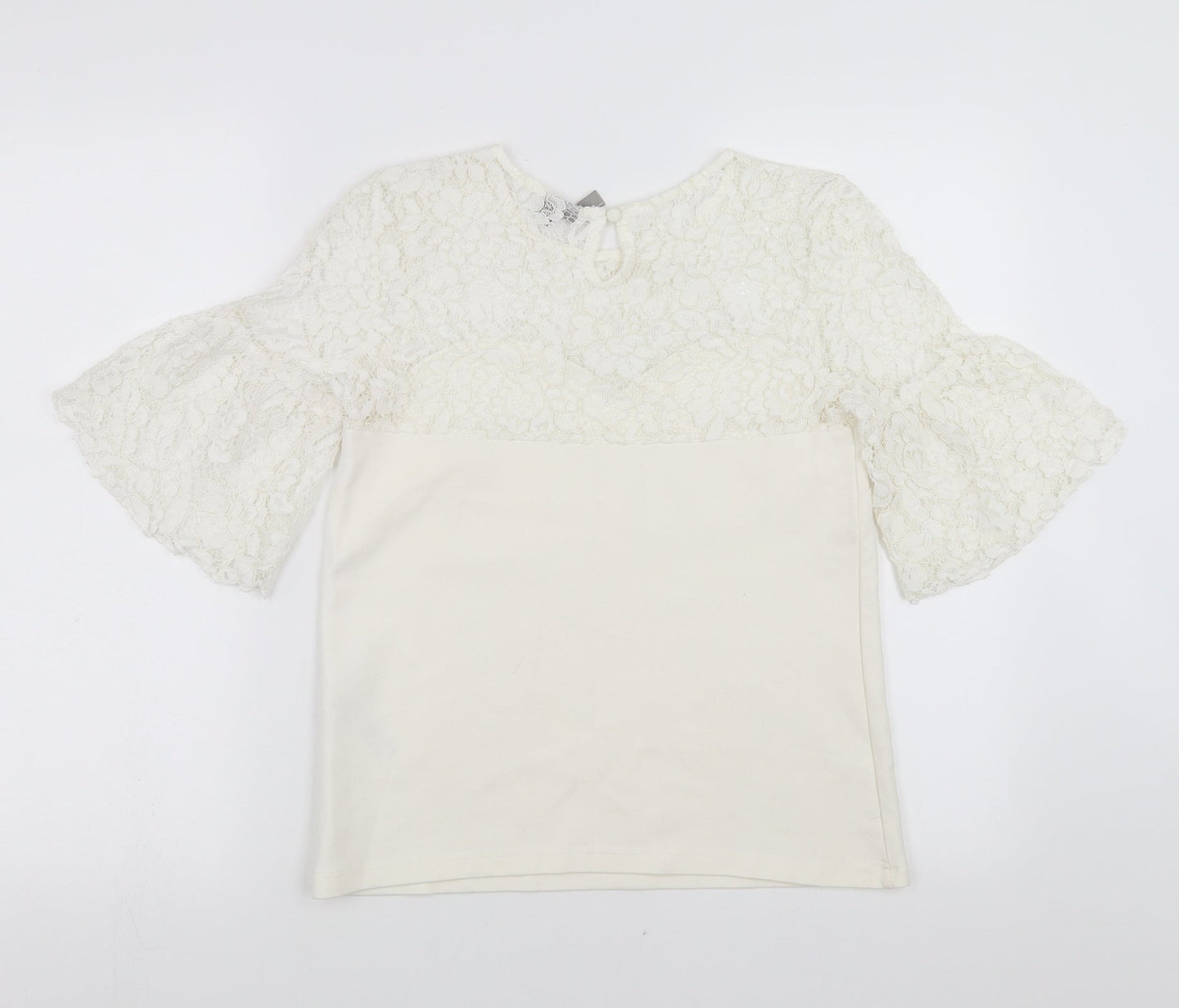 ASOS Womens White   Basic Blouse Size 8  - floral lace detail
