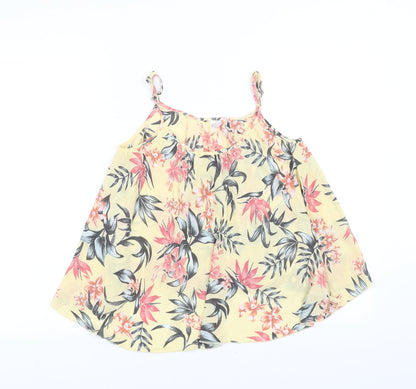 H&M Womens Yellow Floral  Camisole Blouse Size 4