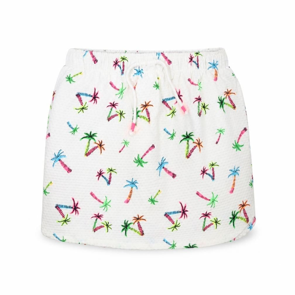 NEXT Girls White   A-Line Skirt Size 9 Years - palm trees