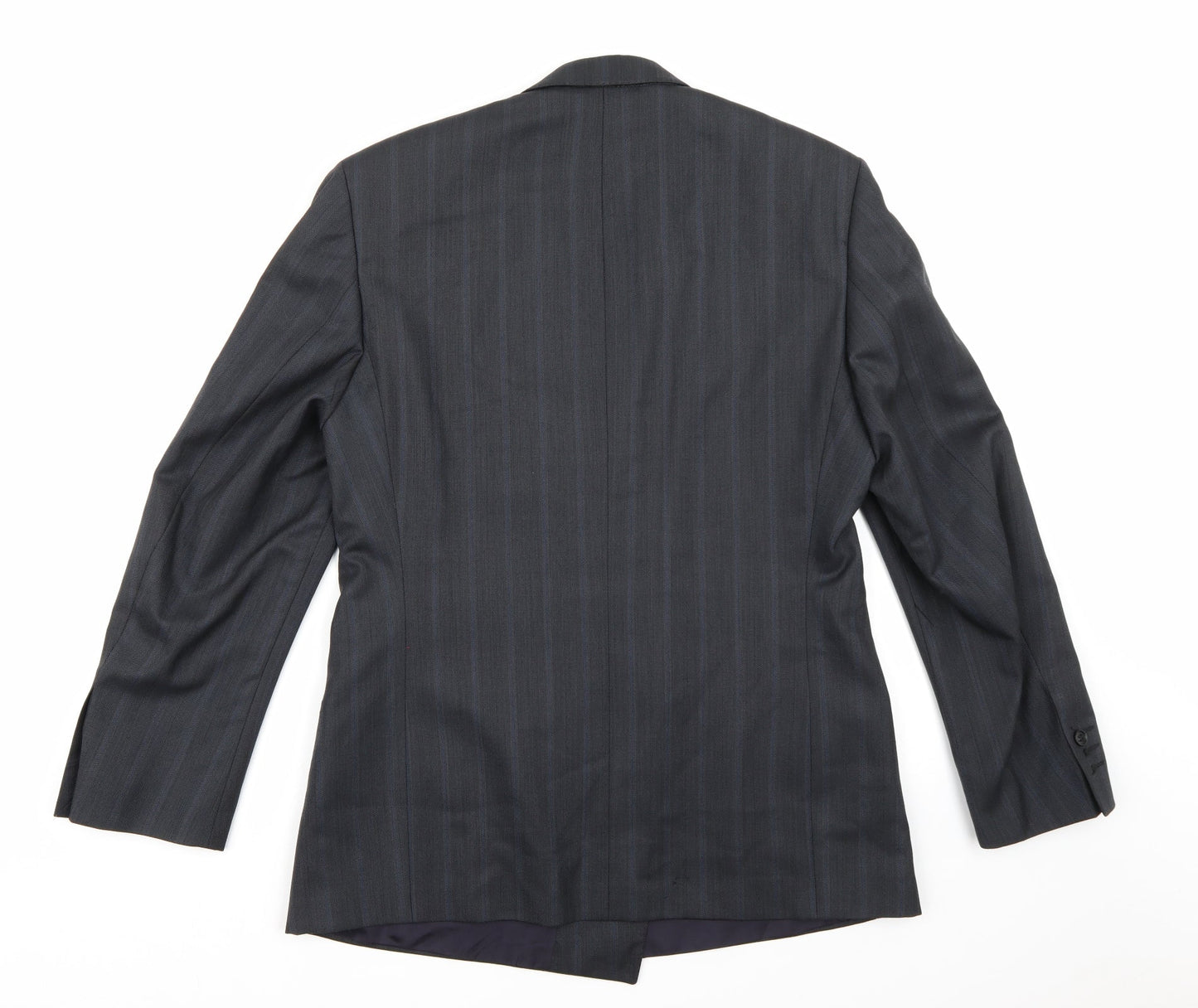 Carpini Mens Grey Striped Rayon Jacket Suit Jacket Size 40