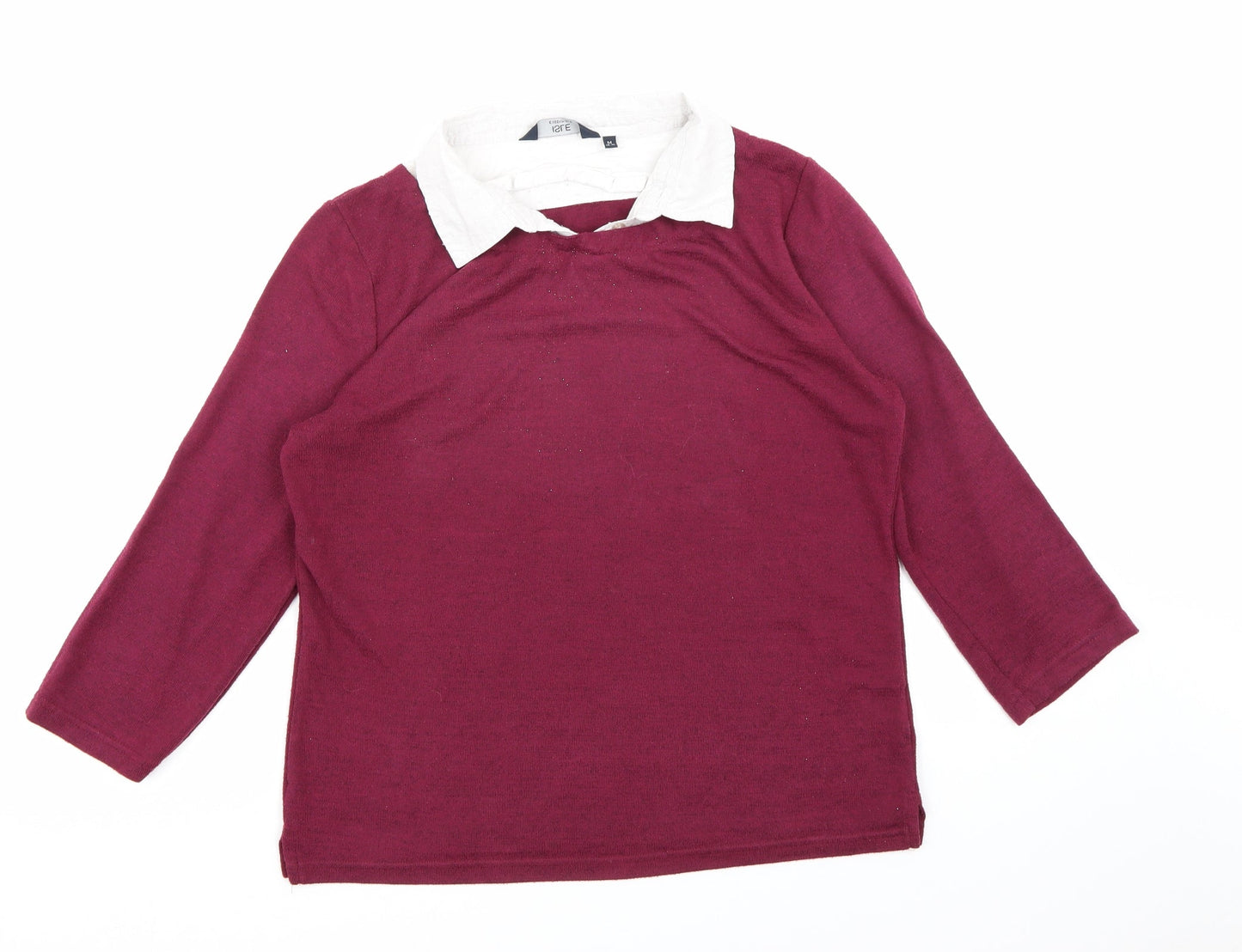Isle Essentials Womens Purple  Knit Pullover Jumper Size 14