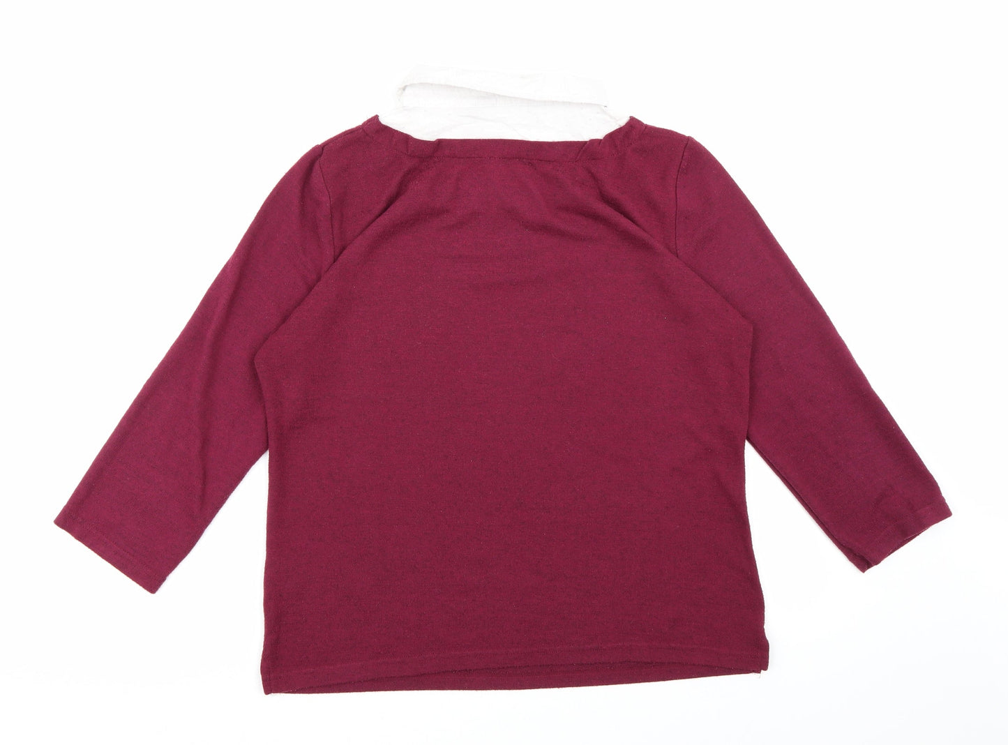 Isle Essentials Womens Purple  Knit Pullover Jumper Size 14