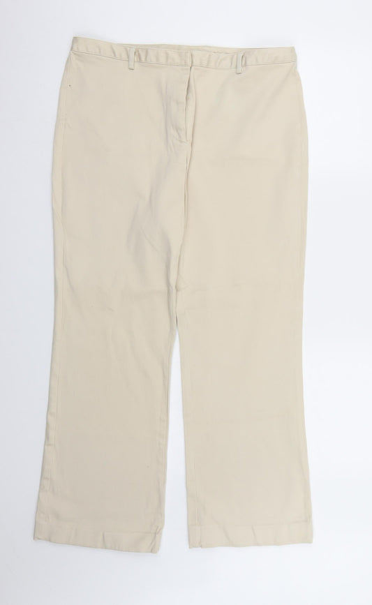 Look Womens Beige   Chino Trousers Size 18 L28 in