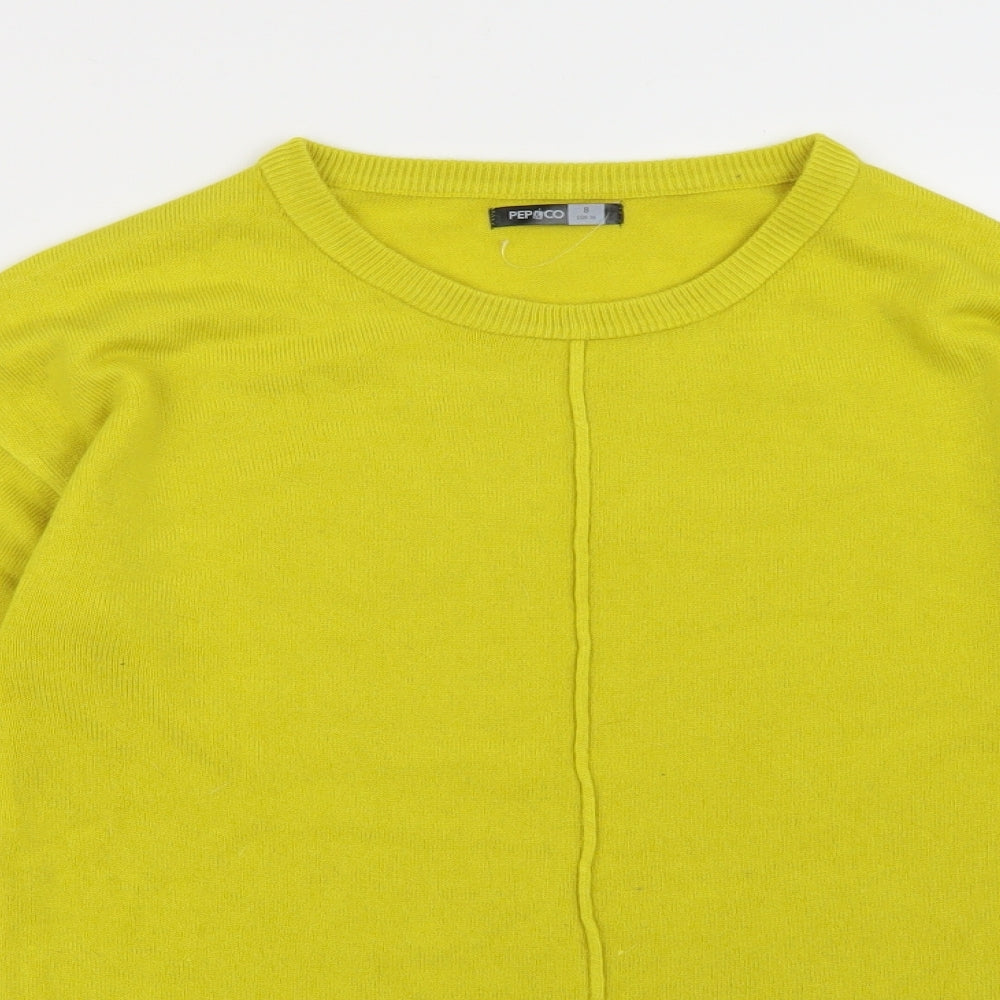 PEP&CO Womens Yellow  Knit Pullover Jumper Size 8