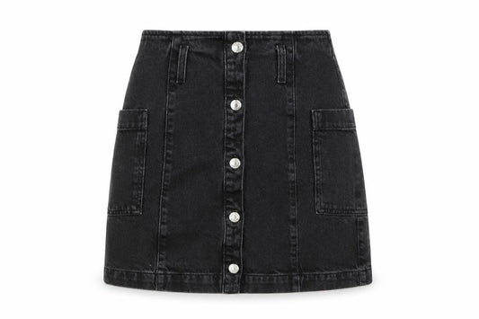 Topshop Womens Black  Denim A-Line Skirt Size 28 in