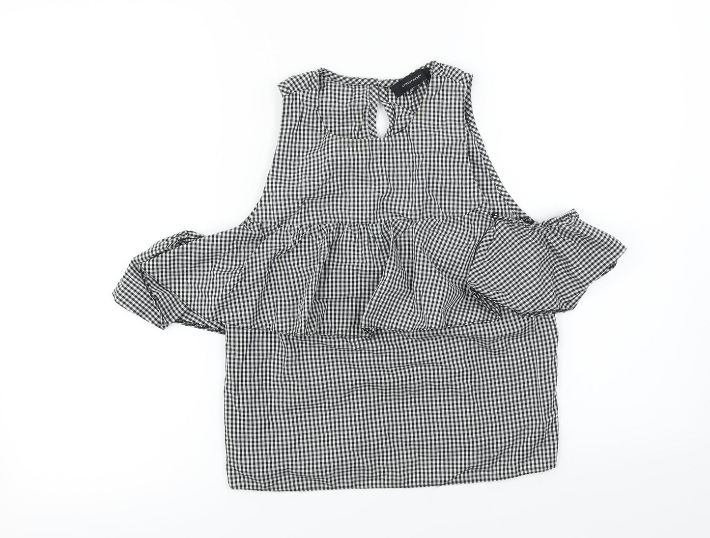 Atmosphere  Womens White Check  Basic Blouse Size 6