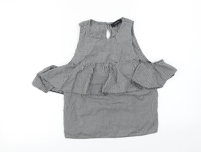 Atmosphere  Womens White Check  Basic Blouse Size 6