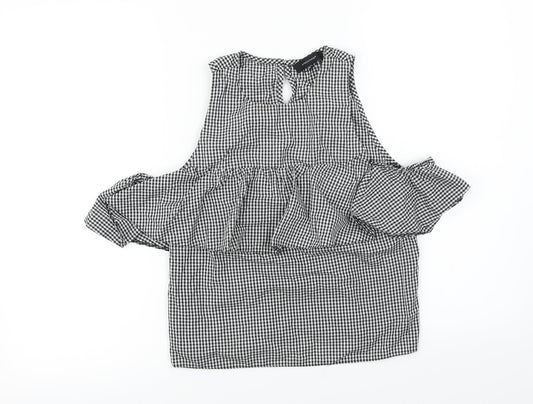 Atmosphere  Womens White Check  Basic Blouse Size 6