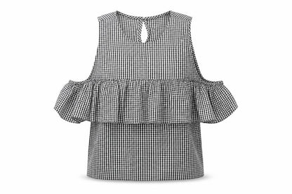 Atmosphere  Womens White Check  Basic Blouse Size 6