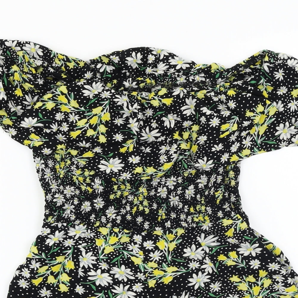 ASOS  Womens Black Floral  Jumpsuit One-Piece Size 8