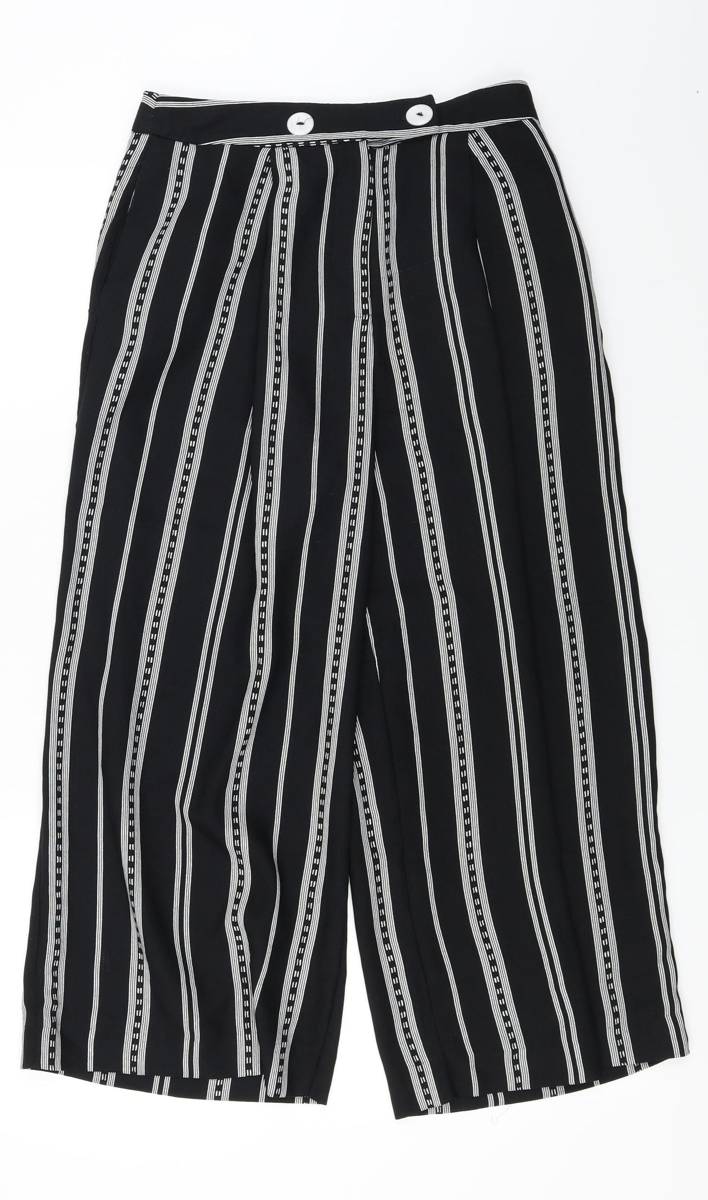 Topshop  Womens Black Striped  Trousers  Size 8 L22 in