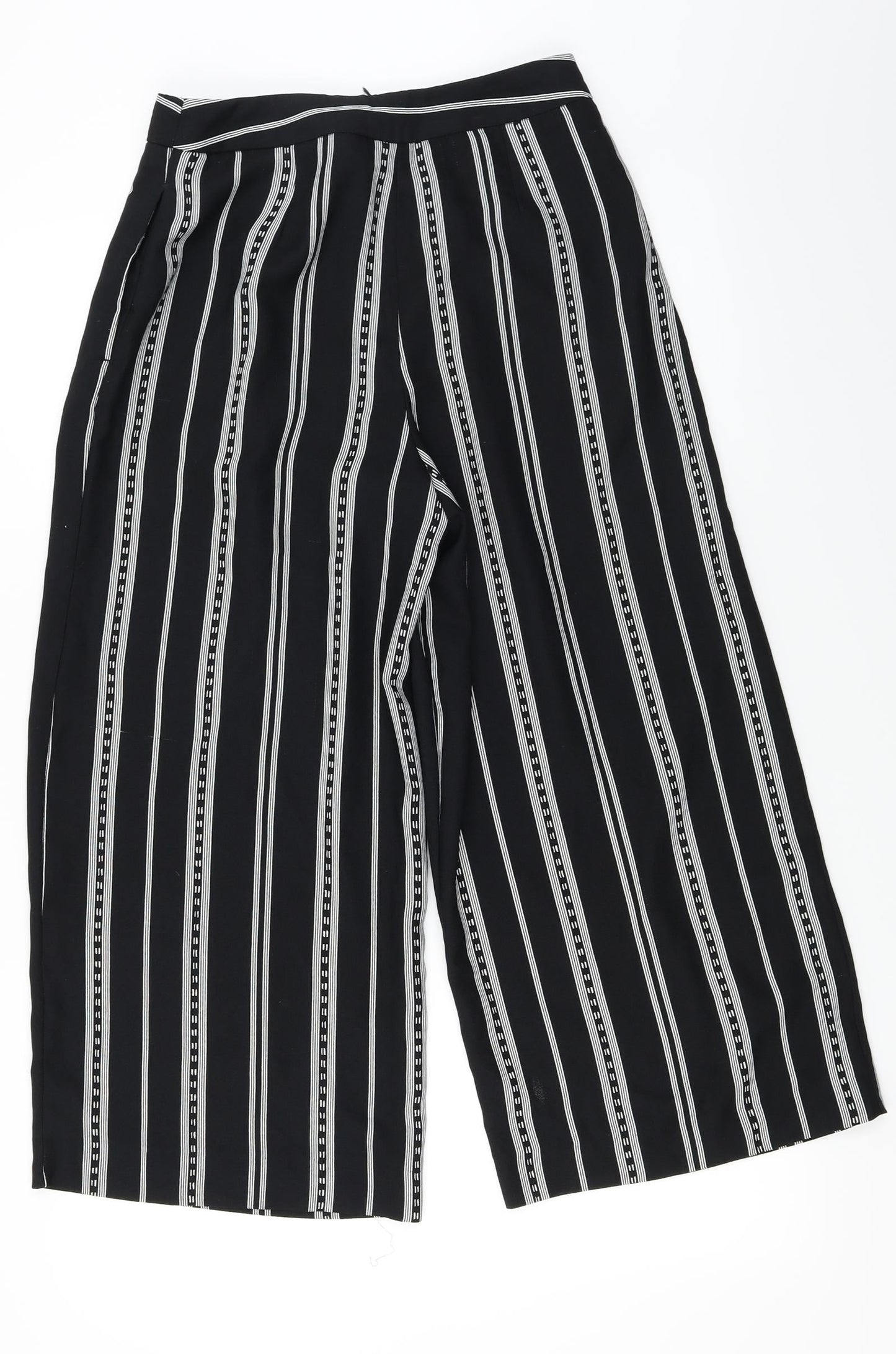 Topshop  Womens Black Striped  Trousers  Size 8 L22 in