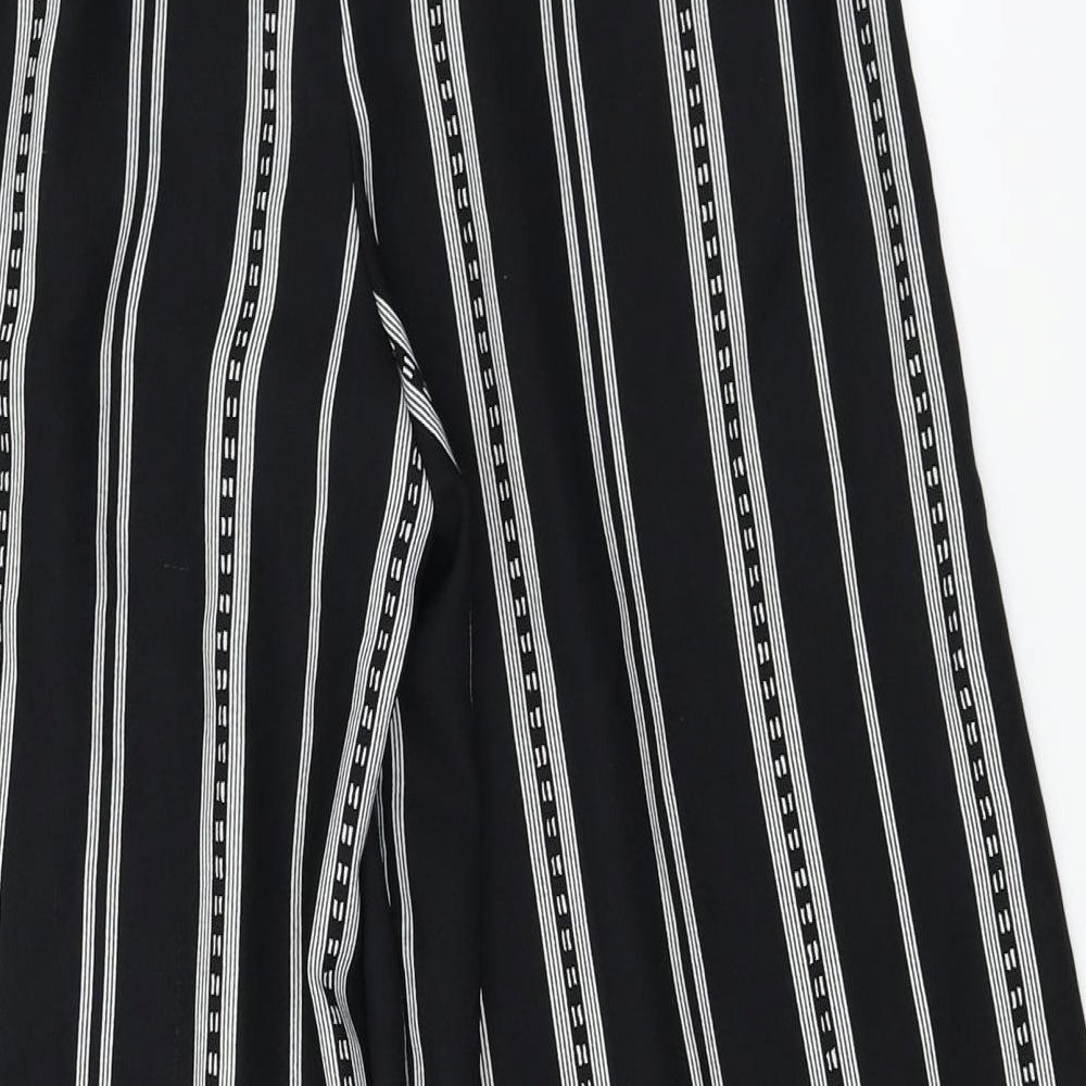 Topshop  Womens Black Striped  Trousers  Size 8 L22 in