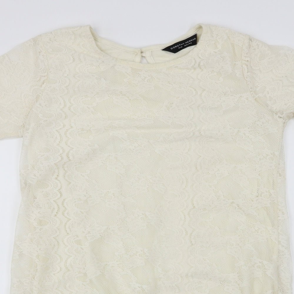 Dorothy Perkins  Womens Ivory   Basic T-Shirt Size 12