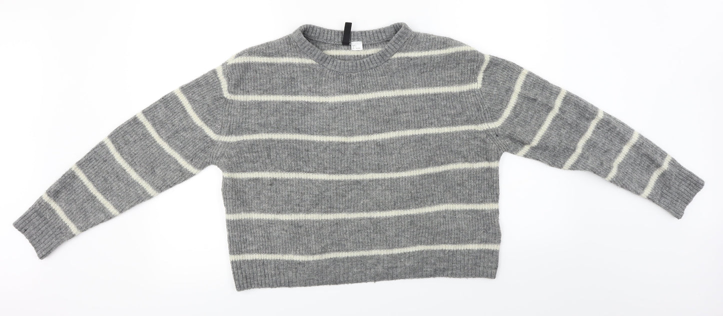 New Look  Womens Grey Striped  Pullover Jumper Size S