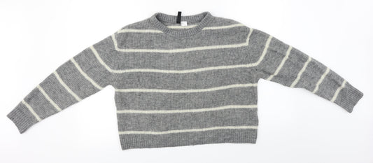 New Look  Womens Grey Striped  Pullover Jumper Size S
