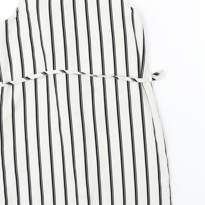 Preloved Missguided  Womens White Striped  Basic Button-Up Size 6 - Label