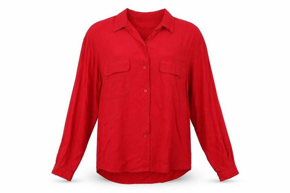Etam  Womens Red   Basic Button-Up Size 10
