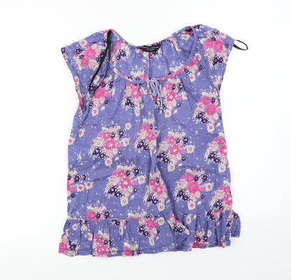Dorothy Perkins  Womens Purple Floral  Basic Blouse Size 8