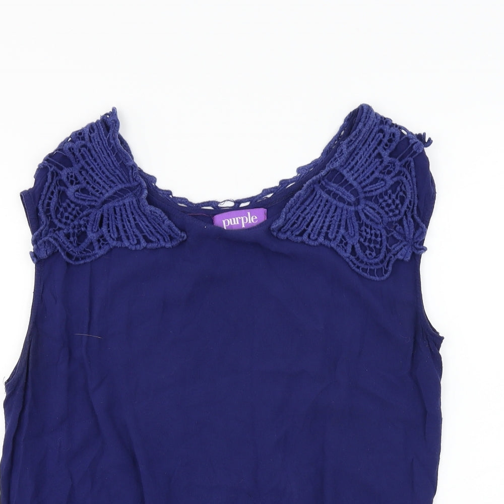 Purple  Womens Purple   Basic Blouse Size 8