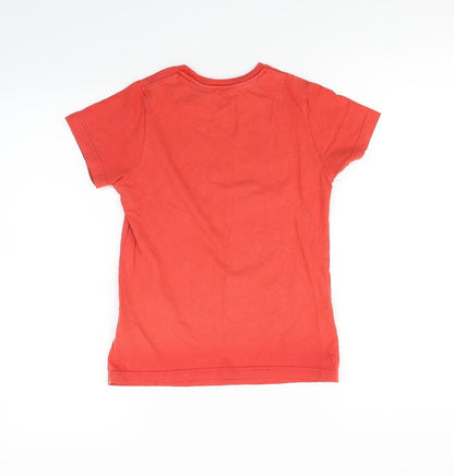 Preloved Marks and Spencer Girls Red   Basic T-Shirt Size 7-8 Years  - chimp - Back