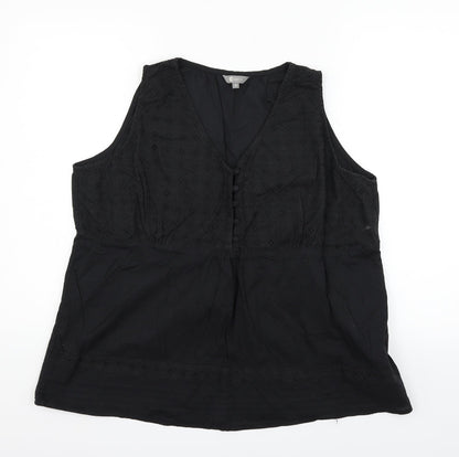 Preloved Mia Moda Womens Black   Basic T-Shirt Size 18 - Front