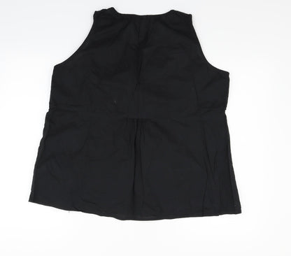 Preloved Mia Moda Womens Black   Basic T-Shirt Size 18 - Back