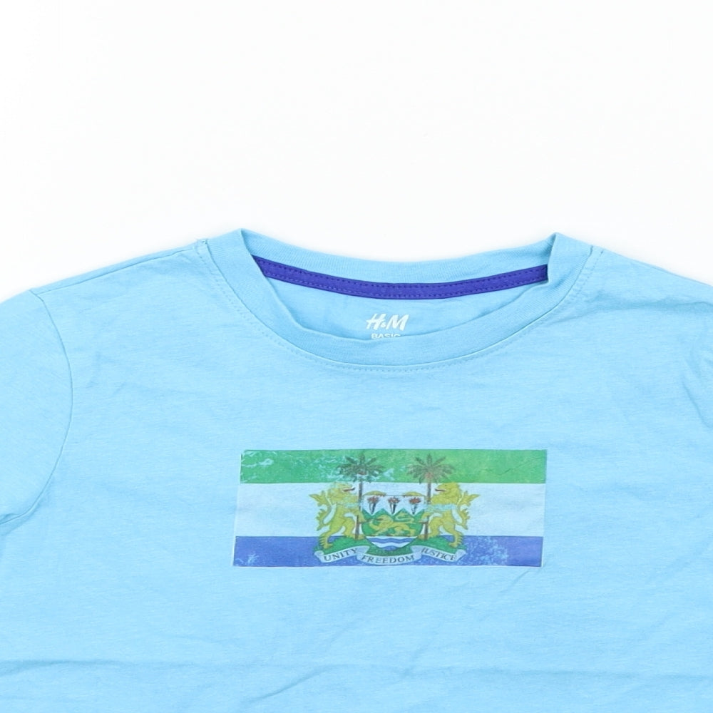 H&M Boys Blue   Basic T-Shirt Size 5-6 Years