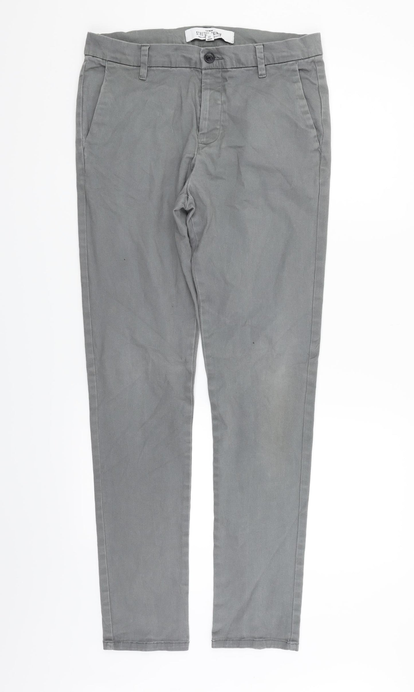 Topman Mens Grey   Straight Jeans Size M L32 in