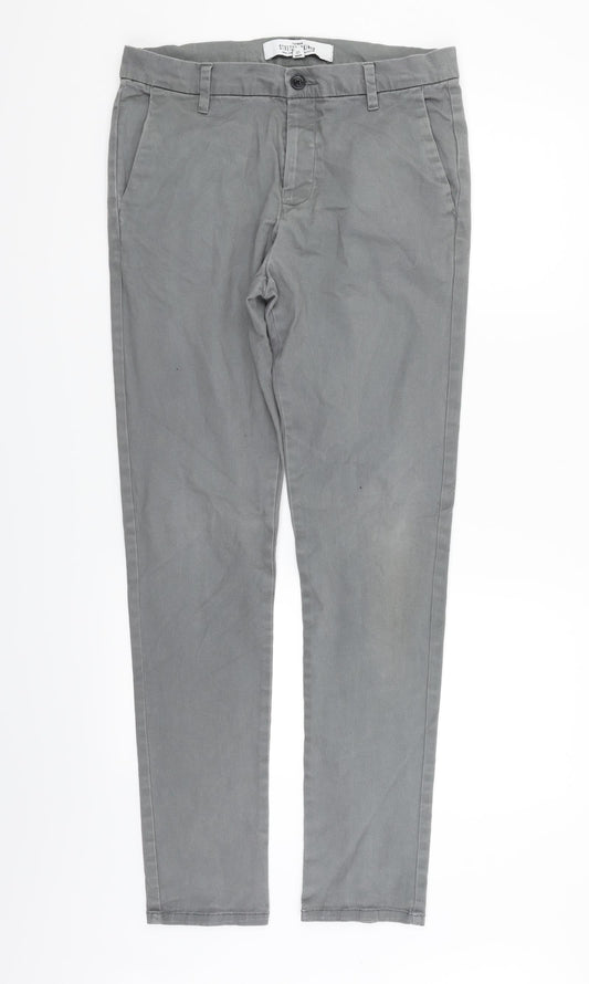 Topman Mens Grey   Straight Jeans Size M L32 in